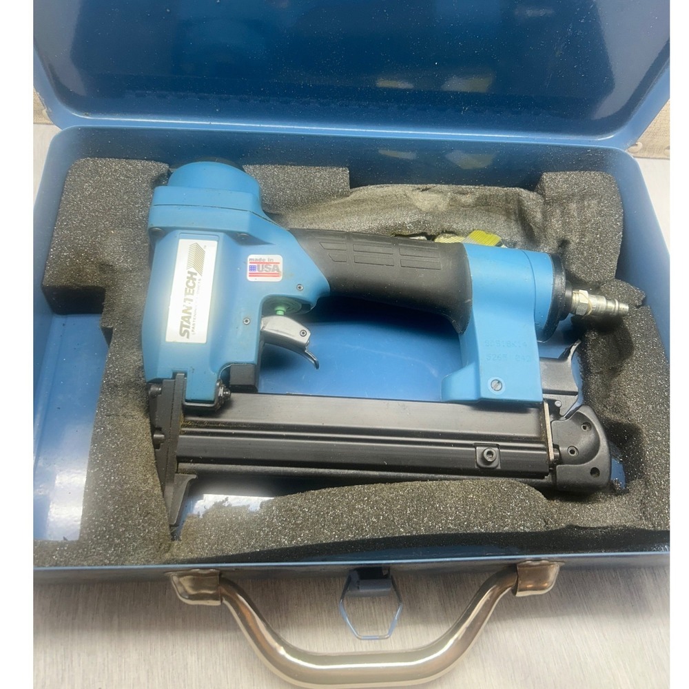 Stan-Tech Pneumatic Stapler Air Powered Fastening Tool with‎ Metal Case USA Made